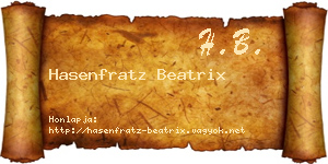Hasenfratz Beatrix névjegykártya